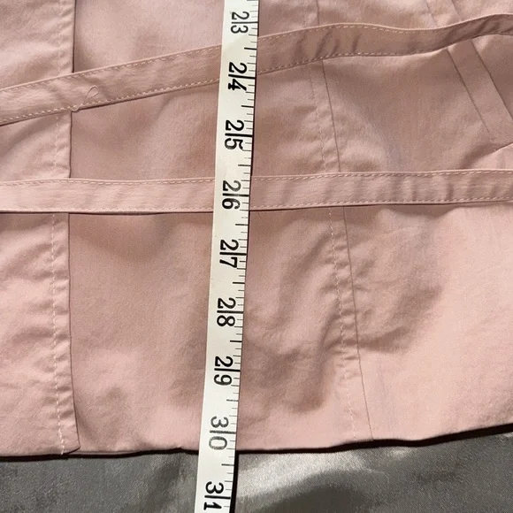 Sandro Peach Tan Short Trench Utility Jacket Self Tie Cotton Blend - Picture 10 of 13